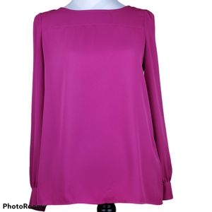 J Crew Raspberry Long Sleeve Blouse Size XS